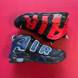 NEW! Nike Air More Uptempo GS Split Black Red DM0017-001 Size 6Y Womens 7.5